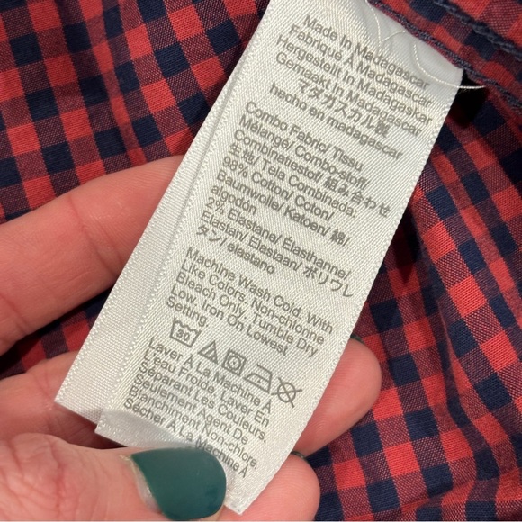 J. Crew Mens Classic Red Flex Washed Check Gingham Button Up Slim Fit Shirt L - Picture 3 of 8